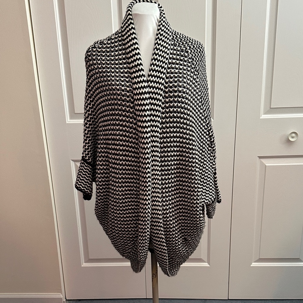 Neiman Marcus Monochrome Knit Cocoon Sweater